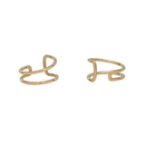10k Solid Gold Double Line Middle Ear Cuff - - Earrings - Ofina