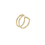 10k Solid Gold Double Line Middle Ear Cuff - Yellow Gold - Earrings - Ofina