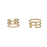 10k Solid Gold Triple Line Middle Ear Cuff - - Earrings - Ofina