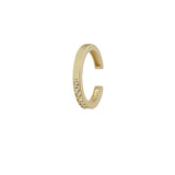10k Solid Gold CZ Channel Middle Ear Cuff - Yellow Gold - Earrings - Ofina