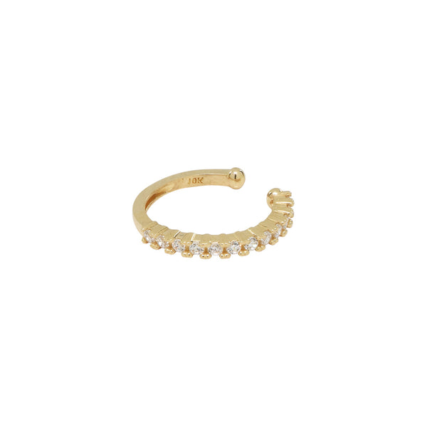 10k Solid Gold CZ Prong Middle Ear Cuff - - Earrings - Ofina