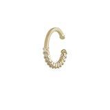 10k Solid Gold CZ Prong Middle Ear Cuff - Yellow Gold - Earrings - Ofina