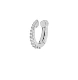 10k Solid Gold CZ Fishtail Snap Middle Ear Cuff - White Gold - Earrings - Ofina