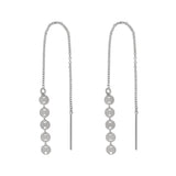 Geometric Ear Threaders (more shapes) - 5 Discs / Silver - Earrings - Ofina