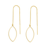 Geometric Ear Threaders (more shapes) - Earrings - Marquise - Marquise / Gold - Azil Boutique