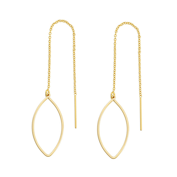 Geometric Ear Threaders (more shapes) - Earrings - Marquise - Marquise / Gold - Azil Boutique