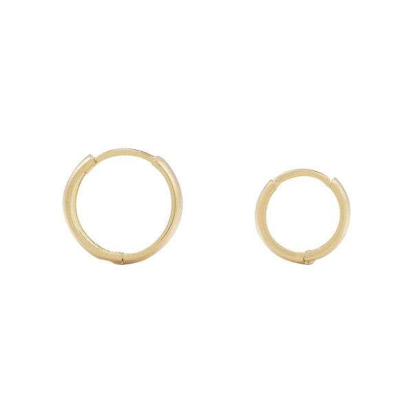 10k Solid Gold Thick Huggies - - Earrings - Ofina