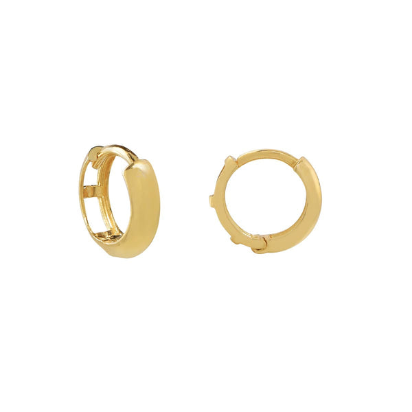 14k Solid Gold Thick Huggies - - Earrings - Ofina