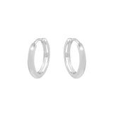 14k Solid Gold Huggies - White Gold / 13mm - Earrings - Ofina
