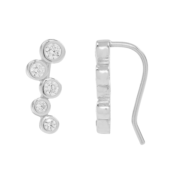 SALE - CZ Mini Ear Crawler - Silver / Right - Earrings - Ofina