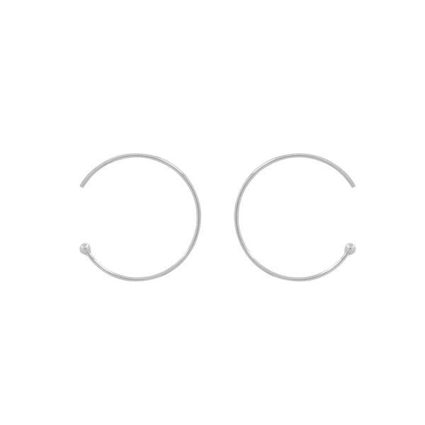 Endless Ball End Hoops - Silver / 18mm - Earrings - Ofina