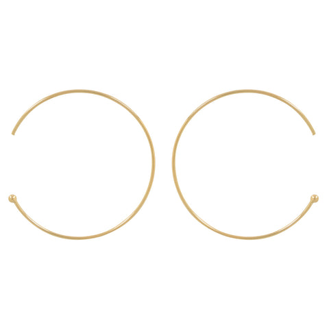 Endless Ball End Hoops - Gold / 26mm - Earrings - Ofina