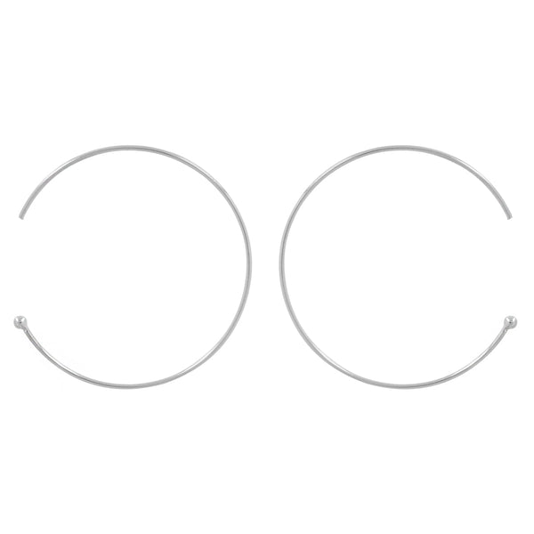 Endless Ball End Hoops - Silver / 26mm - Earrings - Ofina