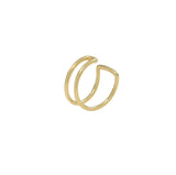 Double Line Middle Ear Cuff - Gold - Earrings - Ofina