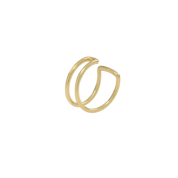 Double Line Middle Ear Cuff - Gold - Earrings - Ofina