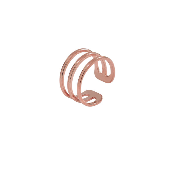 Triple Line Middle Ear Cuff - Rose Gold - Earrings - Ofina