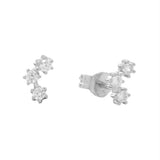 CZ Tiny Trinity Studs - Silver - Earrings - Ofina