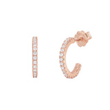 SALE - CZ Huggie Studs - Rose Gold - Earrings - Ofina