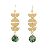 Half Moon Drop Abalone Stone Earrings - - Earrings - Ofina