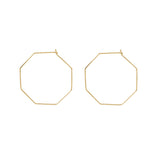 Infinity Octagon Hoops - Small / Gold - Earrings - Ofina