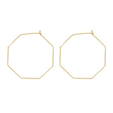 Infinity Octagon Hoops - Large / Gold - Earrings - Ofina