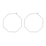 Infinity Octagon Hoops - Large / Silver - Earrings - Ofina