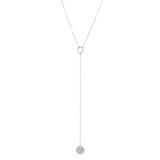 SALE - Y-Drop Disc Necklace - Long / Silver - Necklaces - Ofina