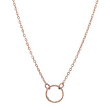 Tiny Diamond Cut Circle Necklace - Choker / Rose Gold - Necklaces - Ofina