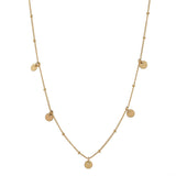 5 Tiny Discs Ball Chain Necklace - Choker / Gold - Necklaces - Ofina