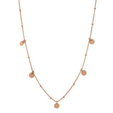 5 Tiny Discs Ball Chain Necklace - Choker / Rose Gold - Necklaces - Ofina