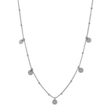 5 Tiny Discs Ball Chain Necklace - Choker / Silver - Necklaces - Ofina