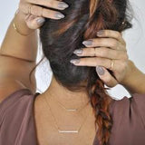 10k Solid Gold Thin Bar Necklace - - Necklaces - Ofina