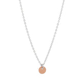 Single Disc Necklace - Rosegold Disc l Silver Chain - Necklaces - Ofina