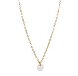 Single Disc Necklace - Silver Disc l Gold Chain - Necklaces - Ofina