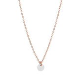 Single Disc Necklace - Silver Disc l Rosegold Chain - Necklaces - Ofina