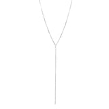 SALE - 10mm Bar / Link Y-Drop Necklace - Silver / 17 inches - Necklaces - Ofina