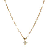 CZ Tiny Rhombus Necklace - Gold - Necklaces - Ofina