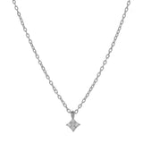 CZ Tiny Rhombus Necklace - Silver - Necklaces - Ofina