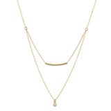 Double Strand Tube + CZ Necklace - Short Tube - Necklaces - Ofina