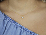 Circle Opal Necklace - - Necklaces - Ofina