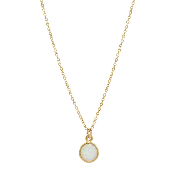 Circle Opal Necklace - Small / Gold - Necklaces - Ofina