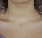 Circle Opal Necklace - - Necklaces - Ofina