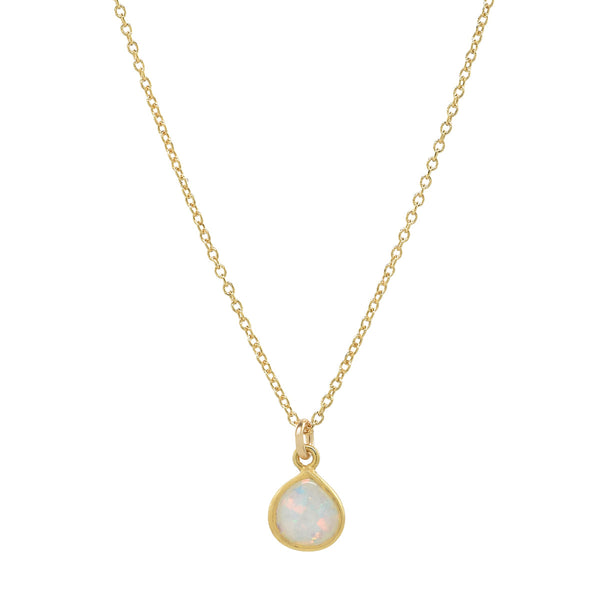 Teardrop Opal Necklace - - Necklaces - Ofina