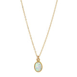 Oval Opal Necklace - Gold - Necklaces - Ofina