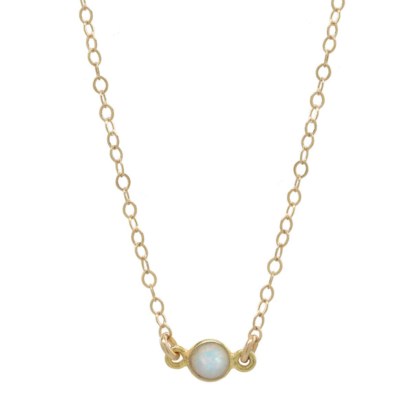 Tiny Round Opal Choker - - Necklaces - Ofina