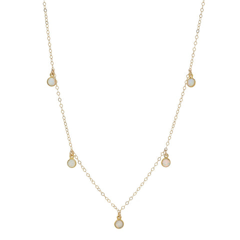 5 Dangle Round Opal Choker - - Necklaces - Ofina