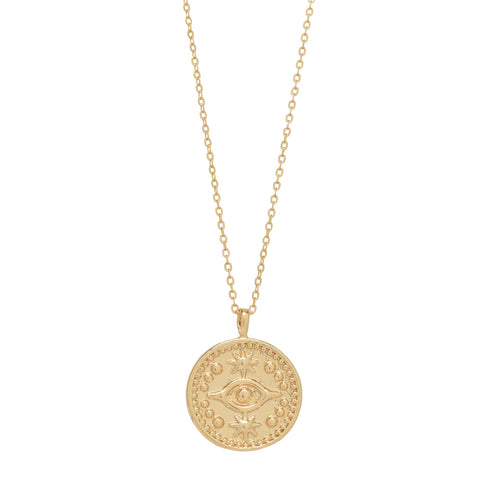 Evil Eye Coin Necklace - Large - Necklaces - Ofina