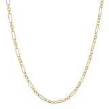 Elongated Oval & Round Link Chain Necklace - Gold / 15" - Necklaces - Ofina
