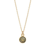 SALE - Tiny Bezel Stone Necklace (more colors) - Gold / Labradorite - Necklaces - Ofina