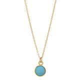 SALE - Tiny Bezel Stone Necklace (more colors) - Gold / Turquoise - Necklaces - Ofina